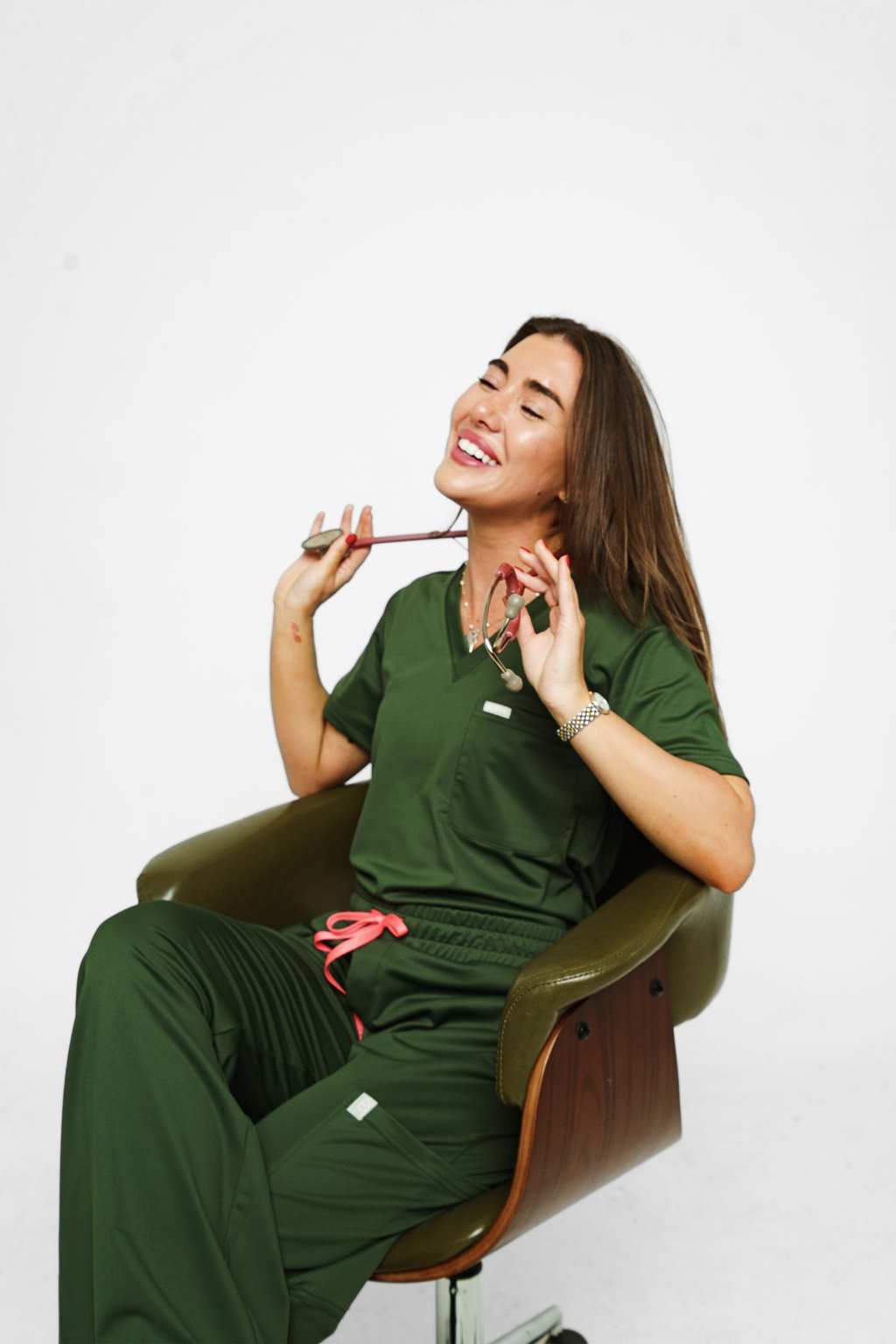 9-Pocket High Waisted Wide Leg Scrub Pants