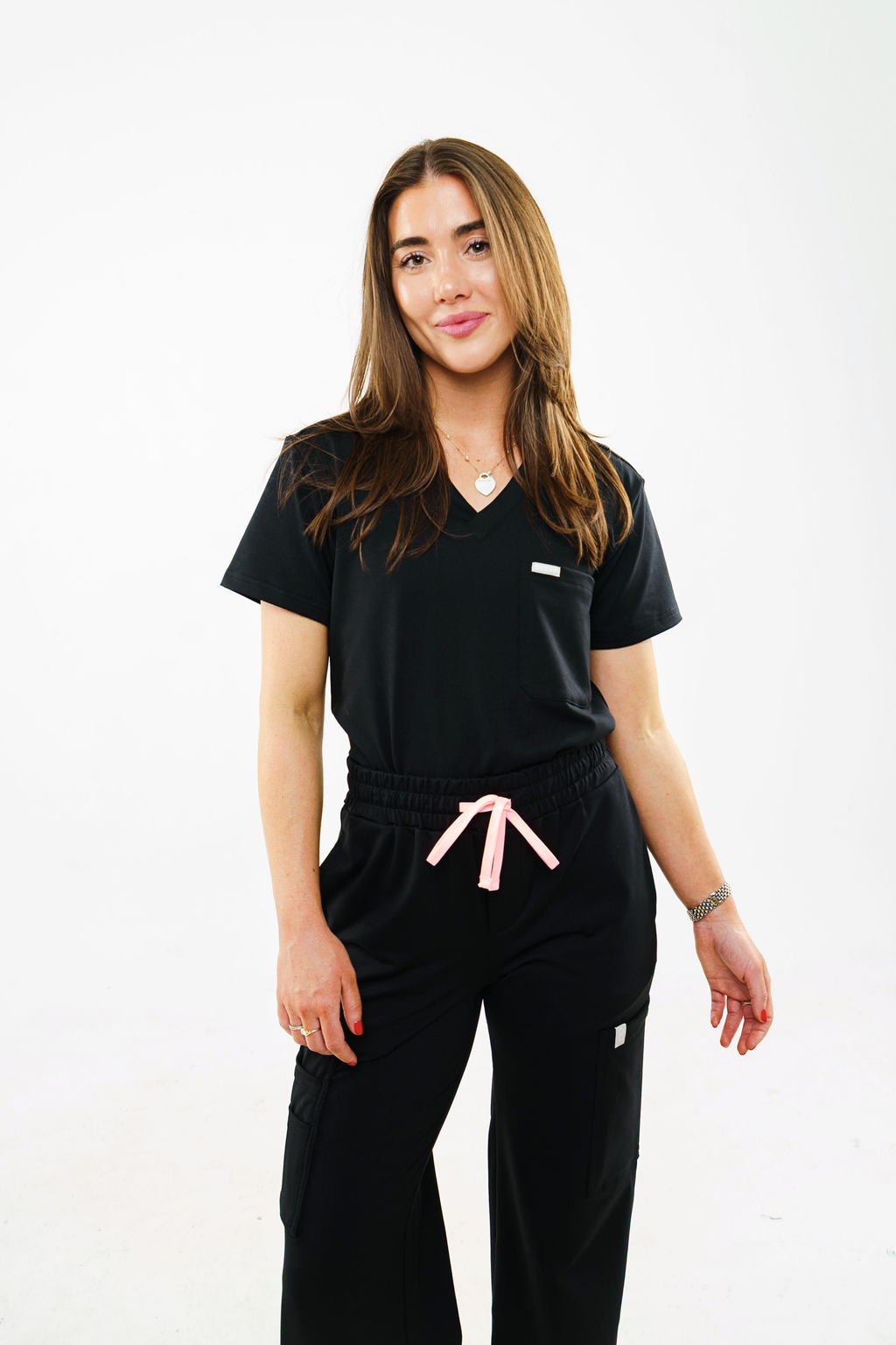 9-Pocket High Waisted Wide Leg Scrub Pants