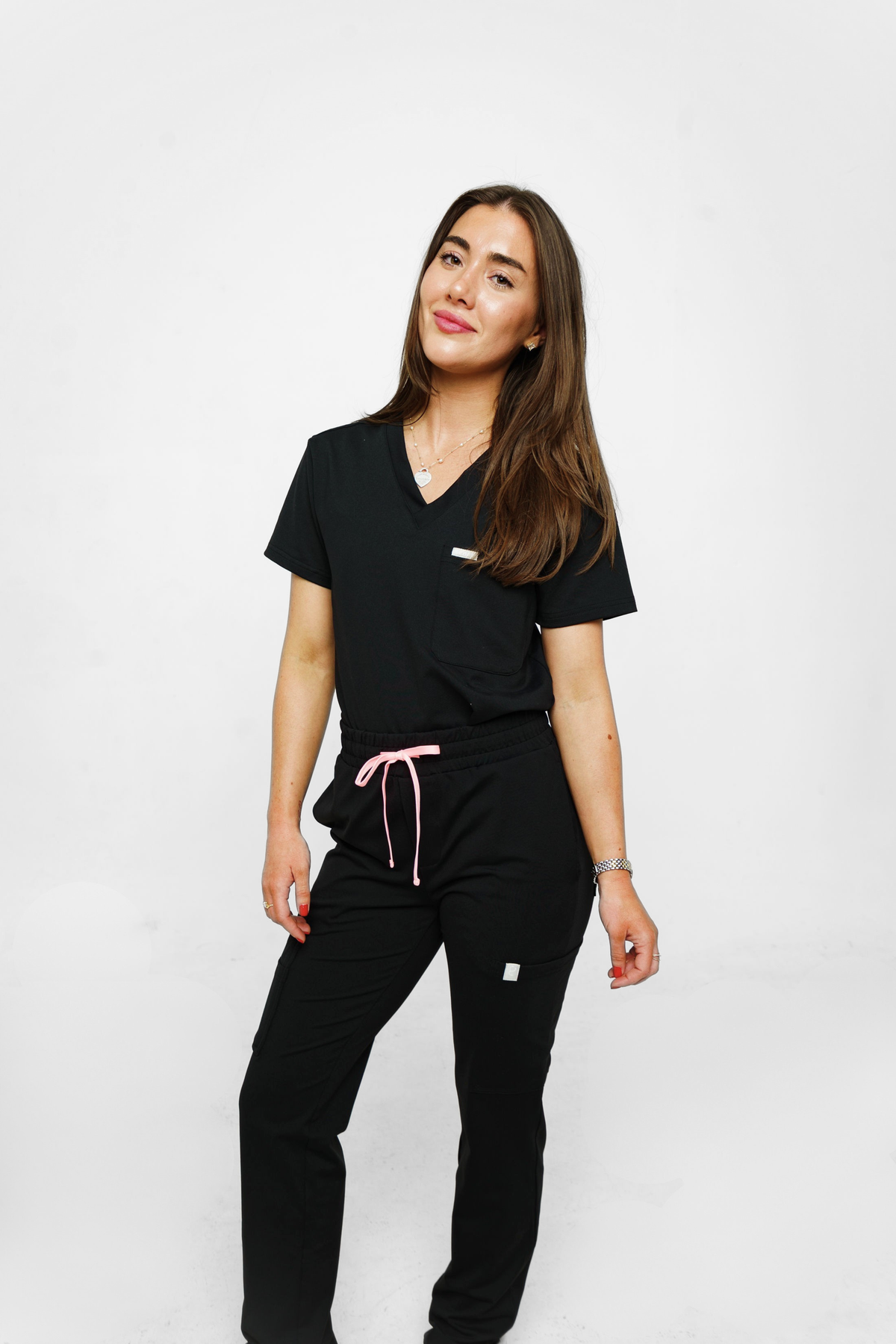 9-Pocket High Waisted Straight Leg Scrub Pants