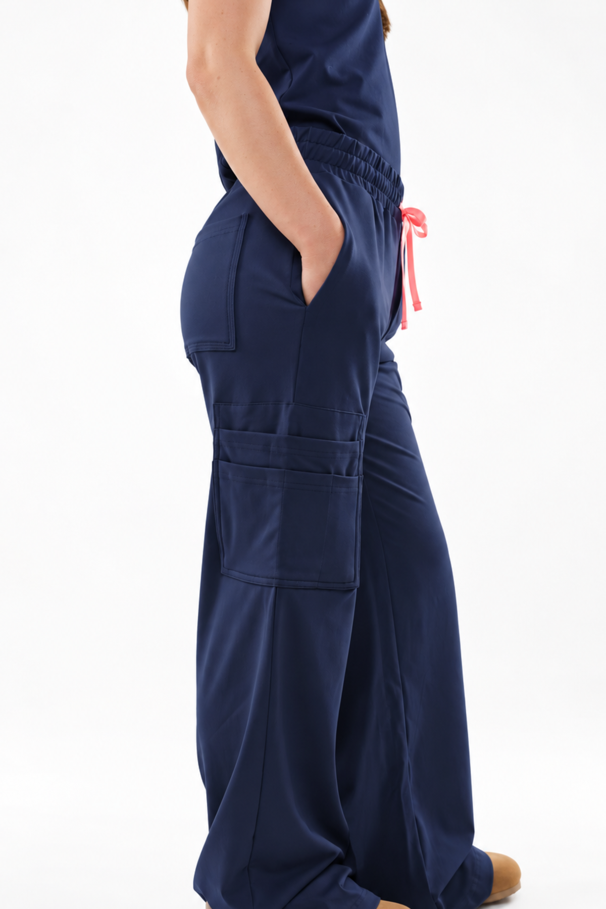 9-Pocket High Waisted Wide Leg Scrub Pants