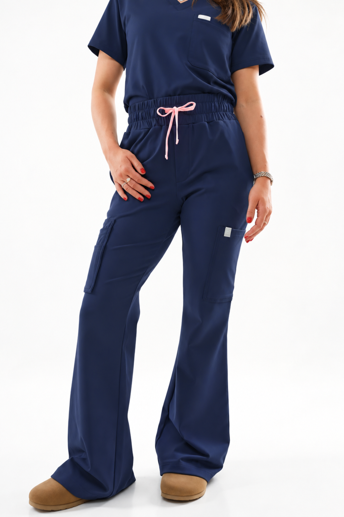 9-Pocket Flare Leg Scrub Pants