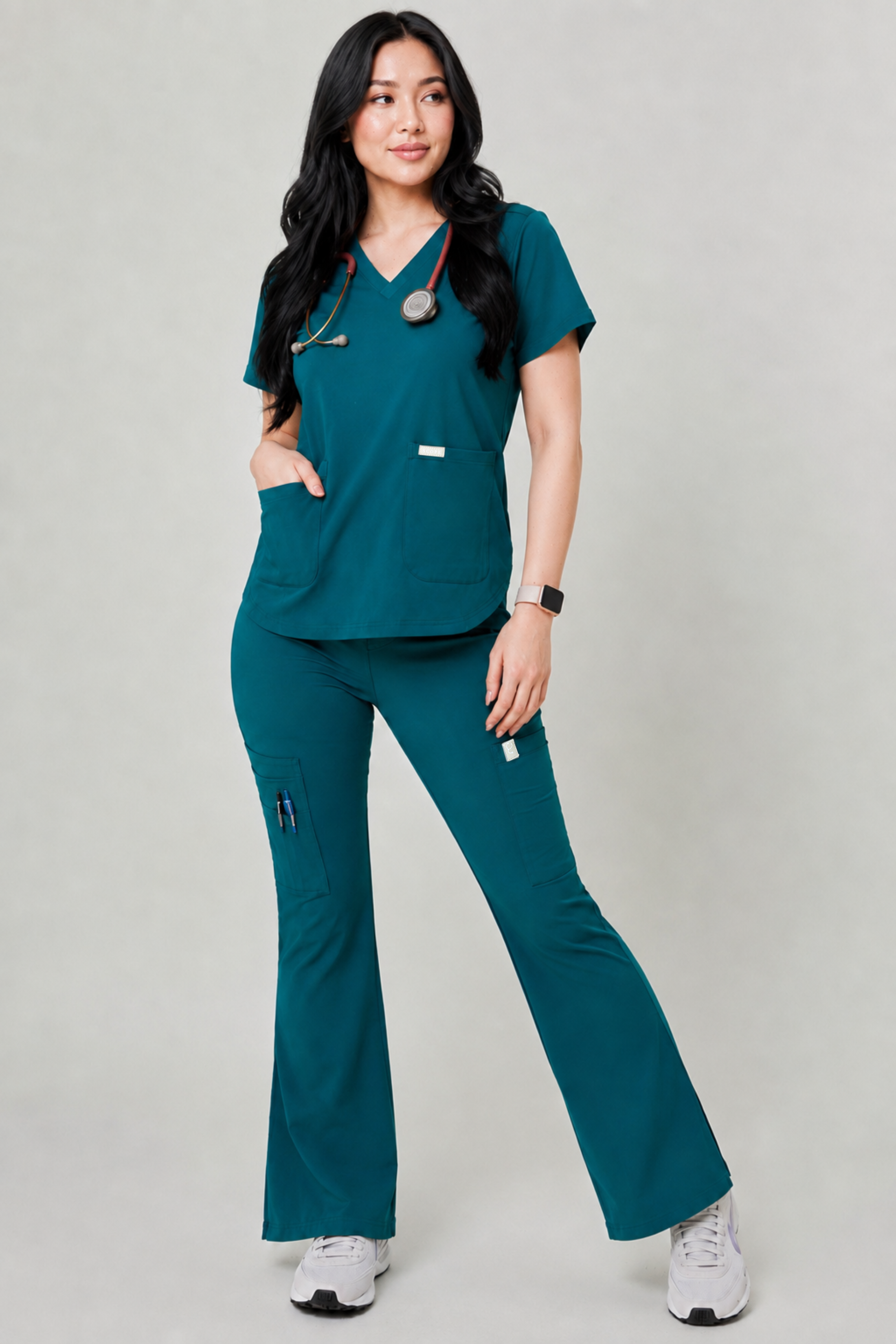 9-Pocket Flare Leg Scrub Pants | Scope-Soft Fabric