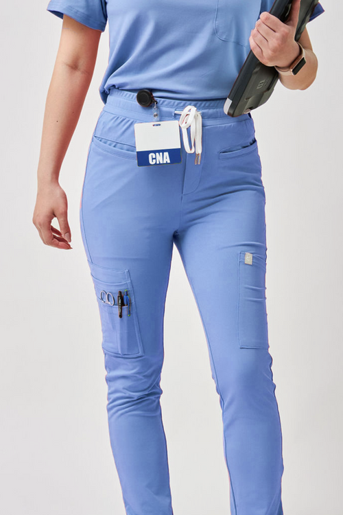 1-Pocket V Neck Scrub Top | Ceil Blue