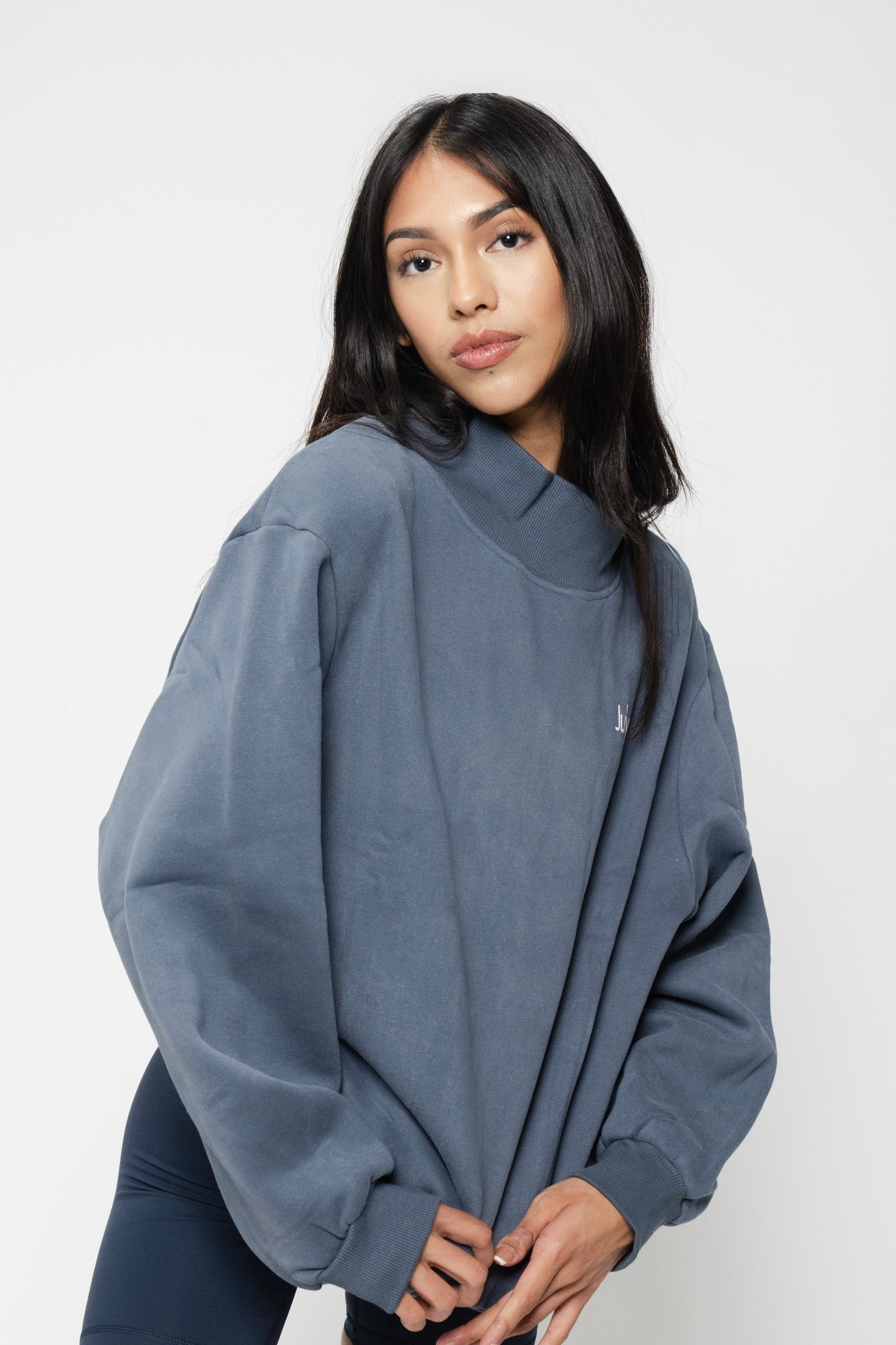 Oversized Mock Neck Sweater — Cozy July Collection