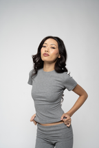 Ribbed Set Cropped Tee