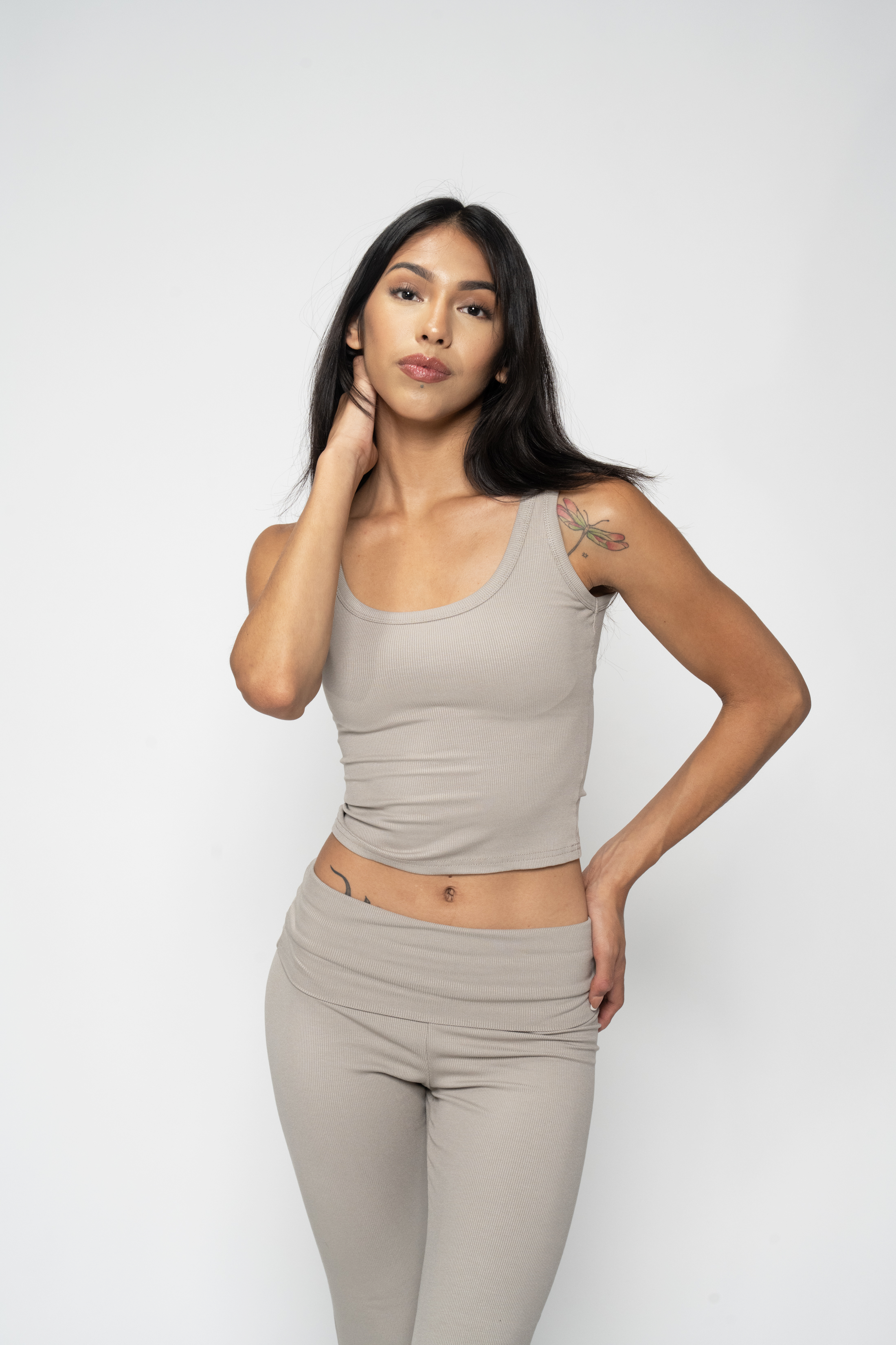Ribbed Set Cropped Tank Top