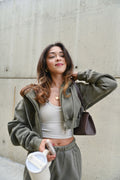 Heavyweight Vintage Fleece Cropped Zip Up Jacket