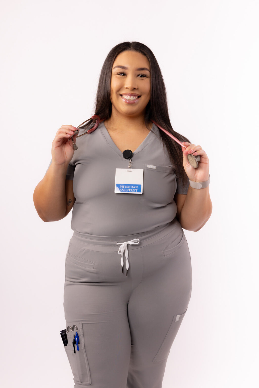 1 Pocket V Neck Scrub Top | Fog