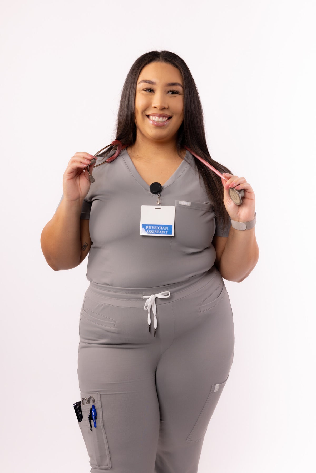 1 Pocket V Neck Scrub Top | Fog