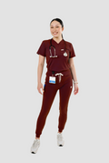 8-Pocket Jogger Scrub Pants | Wine