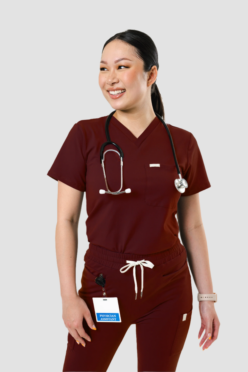 8-Pocket Jogger Scrub Pants | Wine